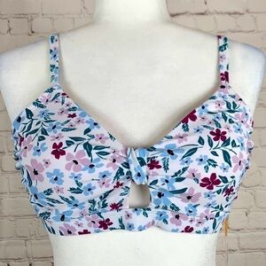 KONA Sol Spaghetti Strap Floral Print Bikini Top Size XS 0-2 NWT